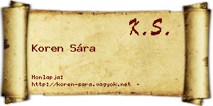 Koren Sára névjegykártya